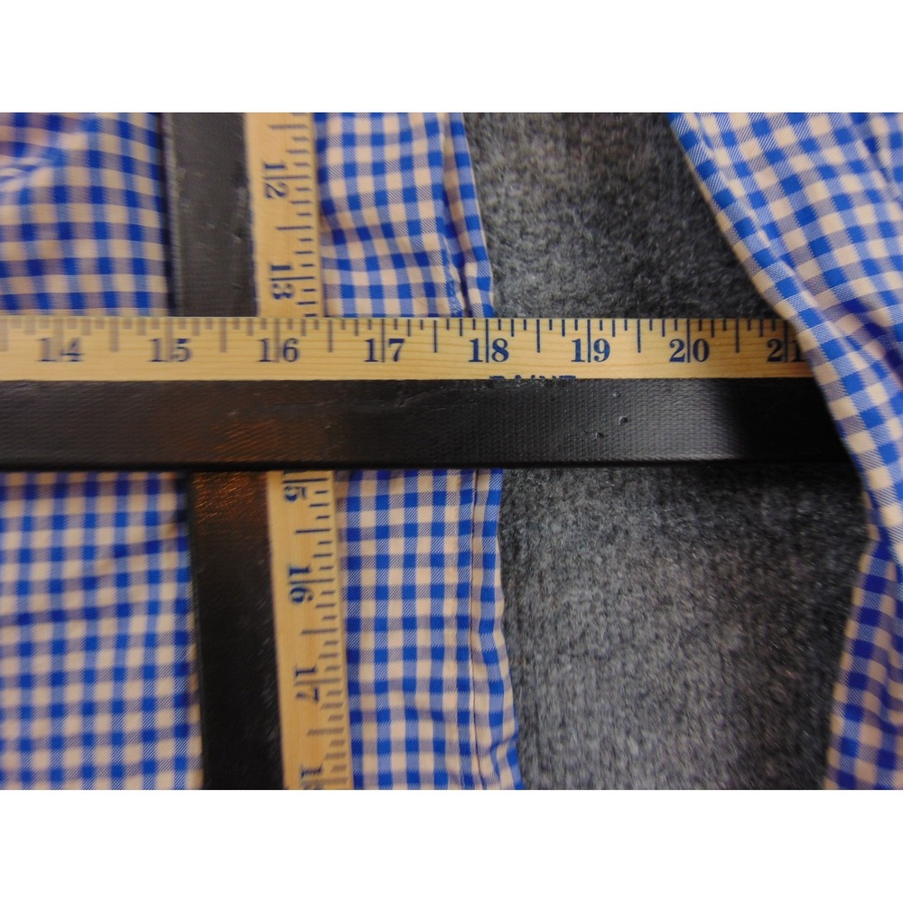 Country Road Shirt Mens Med Slim Fit Blue White Gingham Check Italian Fabric - Picture 5 of 7